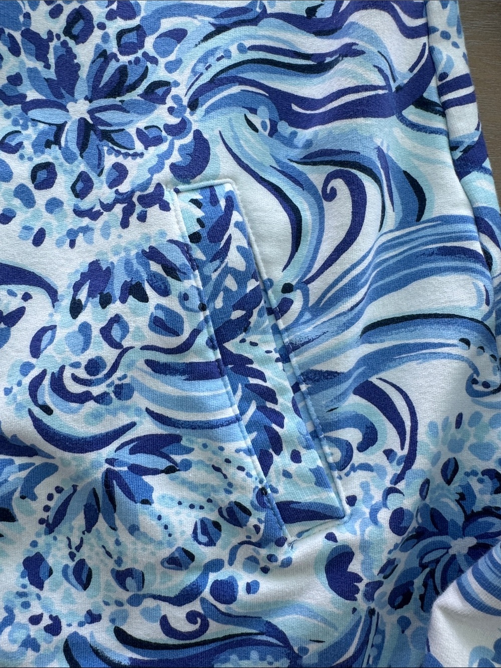 Lilly Pulitzer White & Blue Wave-Print Zip Jacket Xs - Picture 3 of 5
